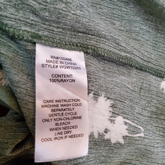 Market & Spruce Button Down Floral Palm Tree Print Shirt Size L Green New - Picture 8 of 8